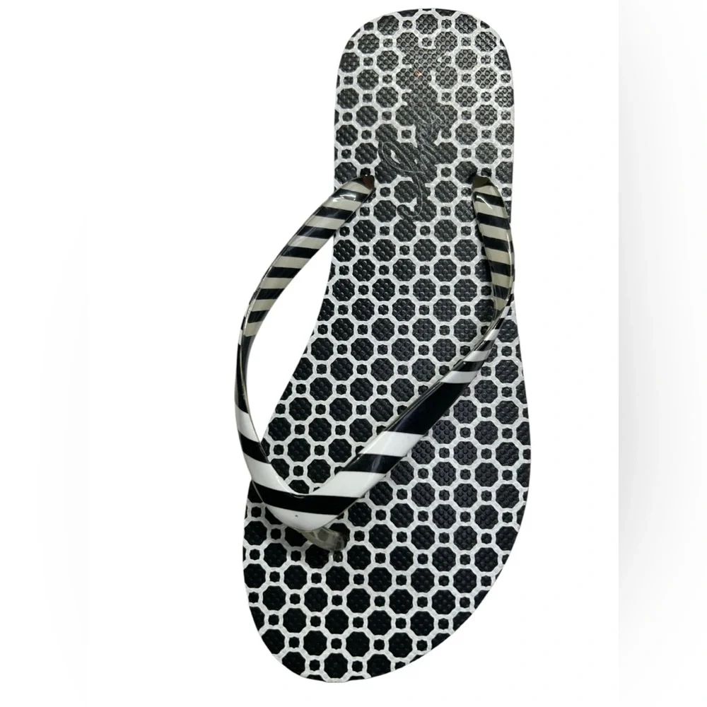 VERA BRADLEY black and white thong slip on beach sandals size L 7-8 NWOB - Picture 3 of 5